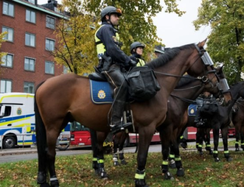 Polisrytteriet på plats i Tyresö efter senaste tidens oroligheter